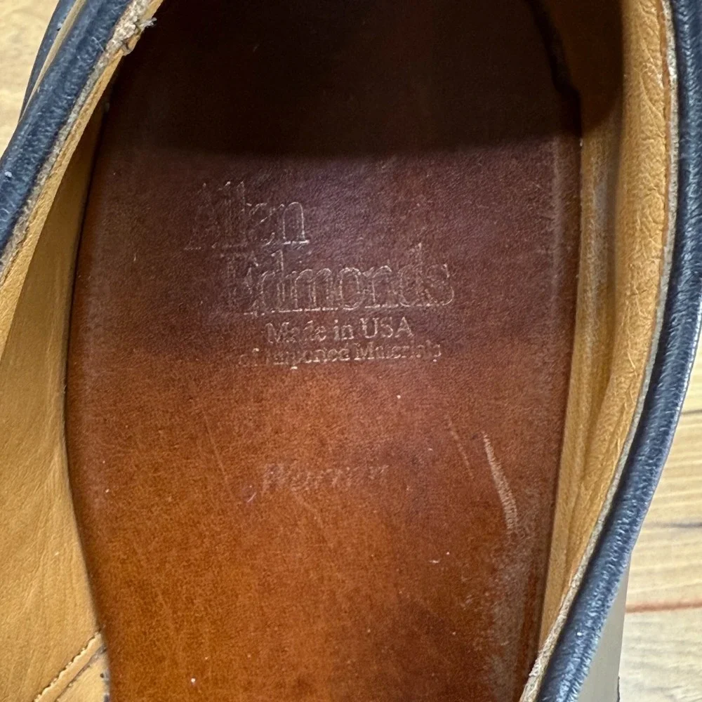 Allen Edmonds Mens Shoes 9 D Warren Black Leather Dress Oxfords Shoes